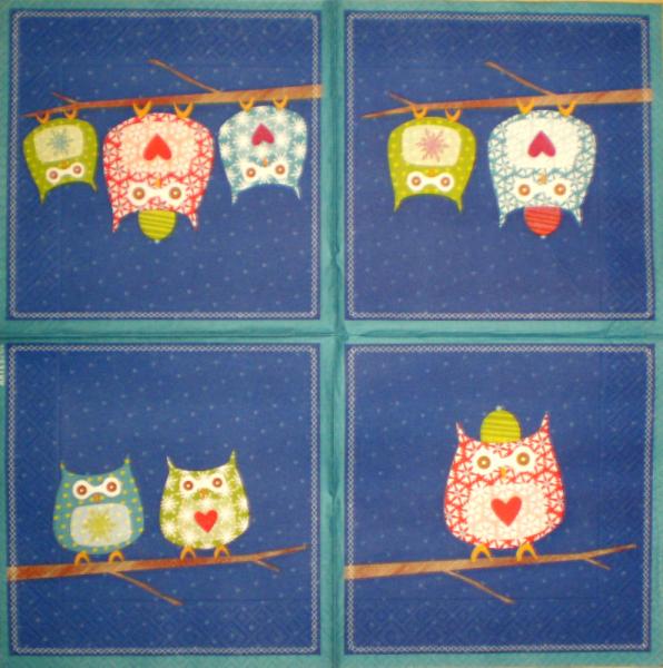 027 Eulen - 3-lagig (blau) - Artebene